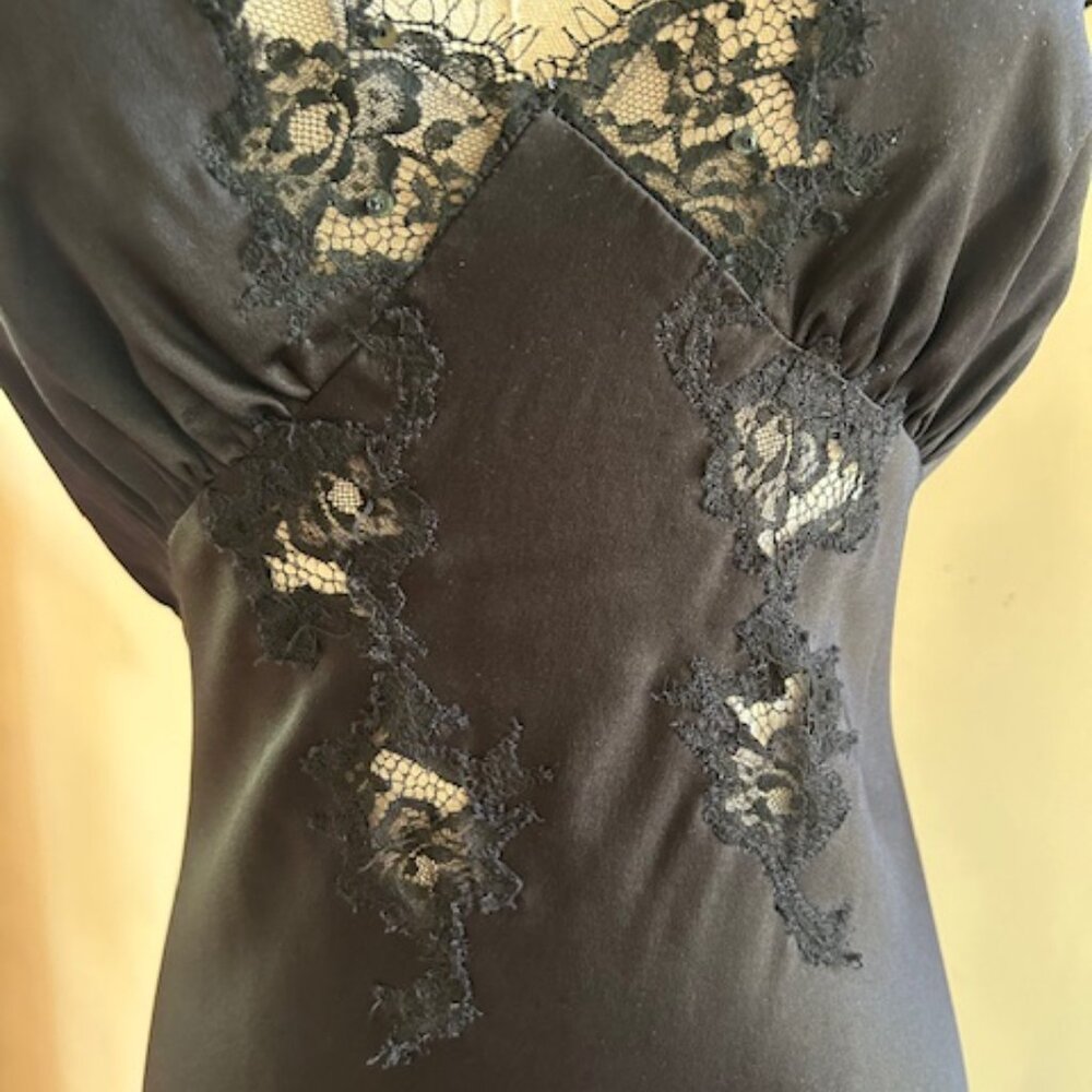 ***SOLD***Vintage Betsey Johnson Hollywood Ultra Silk Lace Midi Dress - Picture 5 of 13